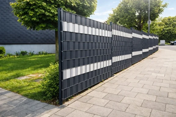 Moderner Sichtschutzzaun in Anthrazit entlang einer Straße in Siegen